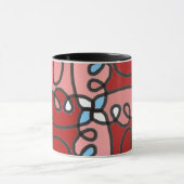 Rode, roze en blauwe bloemen Abstract Mok (Midden)