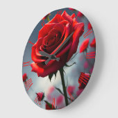 Rode roze en buisjes, wandklok (Hoek)