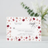 Rode Roze en Crème, florale Respons Kaart (Staand voorkant)