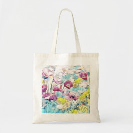 Rode, roze en gele bloemen tote bag