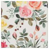 Rode roze en gele waterverf roos stof (Close Up)