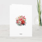 Rode, Roze en Groene Bloemige Bruiloft Bedankkaart (Achterkant)