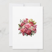 Rode, Roze en Groene Bloemige Bruiloft Save The Date (Achterkant)
