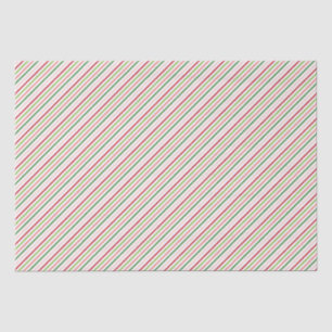 Rode, roze en groene strepen kerstpatroon tissuepapier