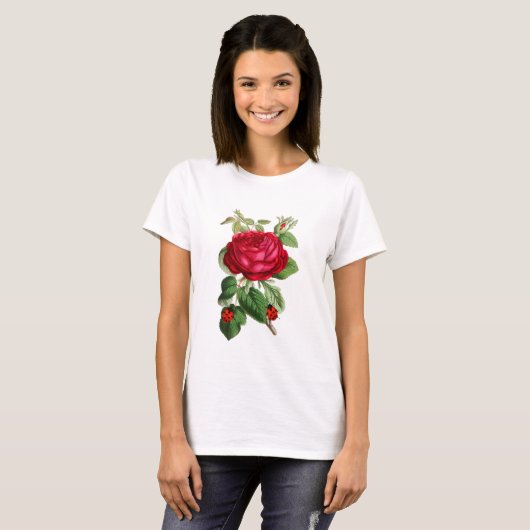  rode roze en ladybugs t-shirt (Voorkant volledig)