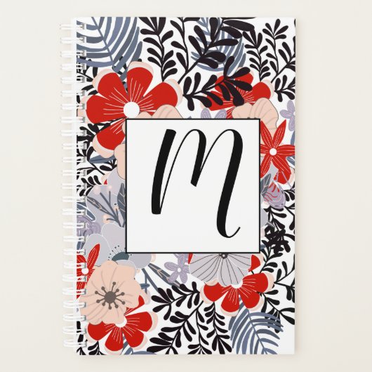  rode roze en lavender Floral Planner (Voorkant)