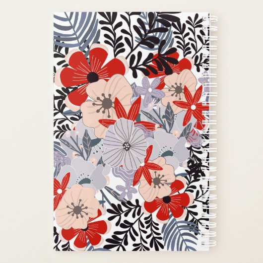  rode roze en lavender Floral Planner (Achterkant)