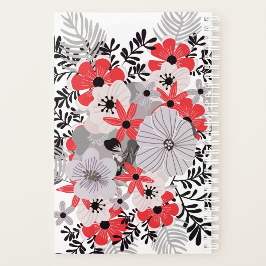  rode roze en lavender Floral Planner (Achterkant)