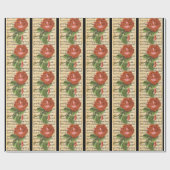  rode roze en muziek cadeaupapier (Vlak)