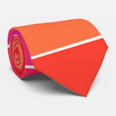 Rode, roze en Oranje strepen Stropdas (Opgerold)