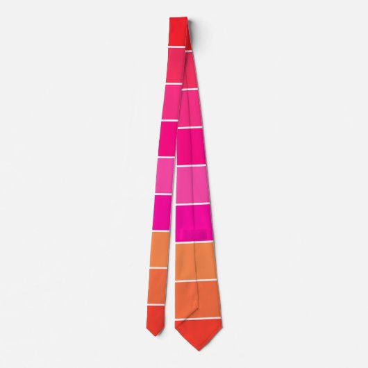 Rode, roze en Oranje strepen Stropdas (Achterkant)