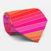 Rode, roze en Oranje strepen Stropdas (Opgerold)