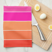 Rode, roze en Oranje strepen Theedoek (Quarter Fold)