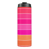 Rode, roze en Oranje strepen Thermosbeker (Voorkant)