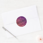 Rode roze en Paarse spaarpjes met glitter design Ronde Sticker (Envelop)