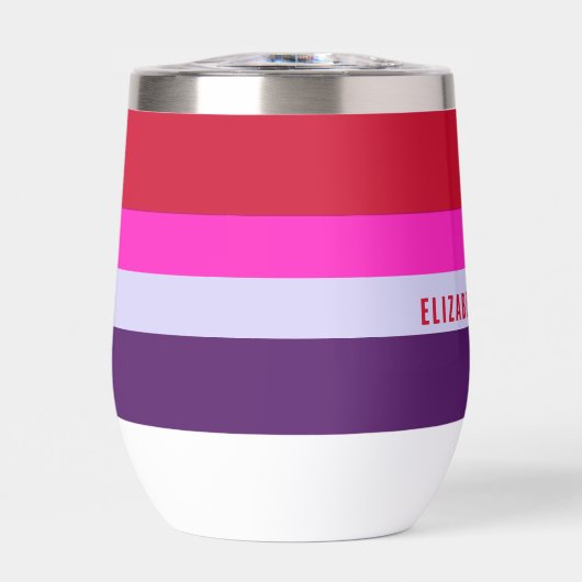 Rode, roze en Paarse streepjespatroon (Voorkant)