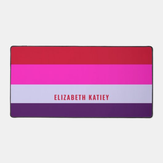 Rode, roze en Paarse streepjespatroon Bureaumat (Voorkant)