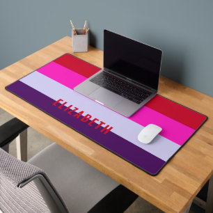Rode, roze en Paarse streepjespatroon Bureaumat