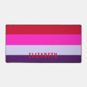 Rode, roze en Paarse streepjespatroon Bureaumat (Voorkant)