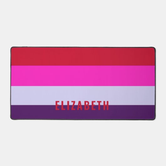 Rode, roze en Paarse streepjespatroon Bureaumat (Voorkant)