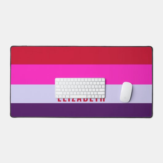 Rode, roze en Paarse streepjespatroon Bureaumat (Keyboard & Muis)