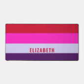 Rode, roze en Paarse streepjespatroon Bureaumat (Voorkant)