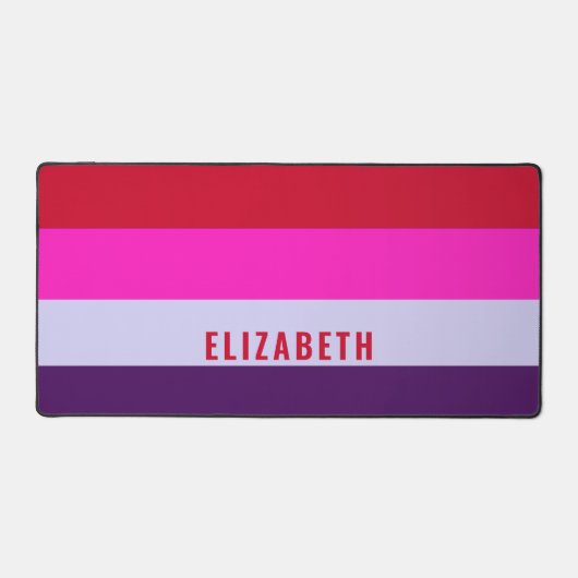 Rode, roze en Paarse streepjespatroon Bureaumat (Voorkant)