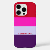 Rode, roze en Paarse streepjespatroon Case-Mate iPhone Case (Achterkant)