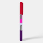 Rode, roze en Paarse streepjespatroon Case-Mate iPhone Case (Achterkant / Rechts)