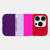 Rode, roze en Paarse streepjespatroon Case-Mate iPhone Case (Achterkant (horizontaal))