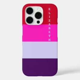 Rode, roze en Paarse streepjespatroon iPhone 16 Pro Hoesje