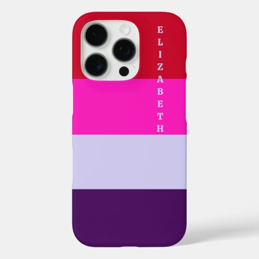 Rode, roze en Paarse streepjespatroon Case-Mate iPhone Case (Achterkant)