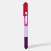 Rode, roze en Paarse streepjespatroon Case-Mate iPhone Case (Achterkant / Links)