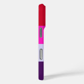 Rode, roze en Paarse streepjespatroon Case-Mate iPhone Case (Achterkant / Rechts)