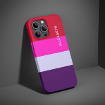 Rode, roze en Paarse streepjespatroon iPhone 16 Pro Hoesje<br><div class="desc">Een trendy iPhone 16 Pro-hoesje met een rood,  roze en paarse streepjespatroon. Stijlvol en modern,  dit gepersonaliseerde accessoire voegt een unieke touch toe terwijl uw apparaat beschermd blijft.</div>