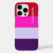 Rode, roze en Paarse streepjespatroon Case-Mate iPhone Case (Achterkant)