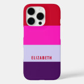 Rode, roze en Paarse streepjespatroon Case-Mate iPhone Case (Achterkant)