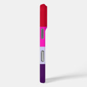 Rode, roze en Paarse streepjespatroon Case-Mate iPhone Case (Achterkant / Rechts)