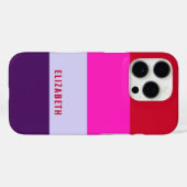 Rode, roze en Paarse streepjespatroon Case-Mate iPhone Case (Achterkant (horizontaal))