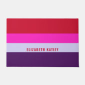 Rode, roze en Paarse streepjespatroon Deurmat (Voorkant)