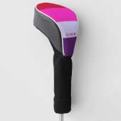 Rode, roze en Paarse streepjespatroon Golfheadcover (Schuin)