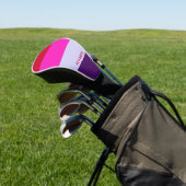 Rode, roze en Paarse streepjespatroon Golfheadcover (Insitu)