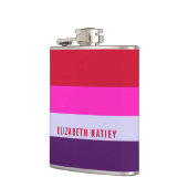 Rode, roze en Paarse streepjespatroon Heupfles (Links)