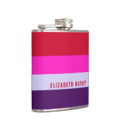 Rode, roze en Paarse streepjespatroon Heupfles (Rechts)