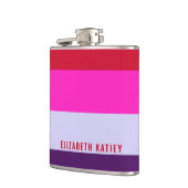 Rode, roze en Paarse streepjespatroon Heupfles (Links)