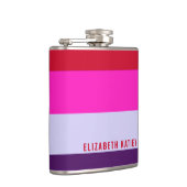 Rode, roze en Paarse streepjespatroon Heupfles (Rechts)