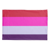 Rode, roze en Paarse streepjespatroon Kussensloop (Achterkant)