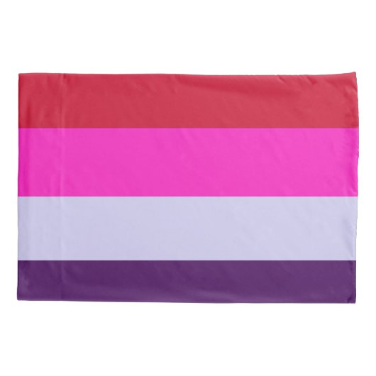 Rode, roze en Paarse streepjespatroon Kussensloop (Achterkant)