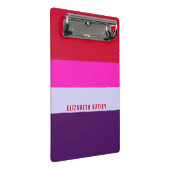 Rode, roze en Paarse streepjespatroon Mini Klembord (Schuin)