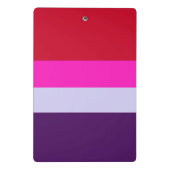 Rode, roze en Paarse streepjespatroon Mini Klembord (Achterkant)
